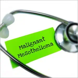 Malignant Mesothelioma" written on paper with a stethoscope.